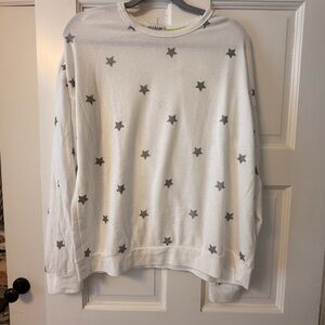 PJ Salvage White and Gray Star Pajama Top